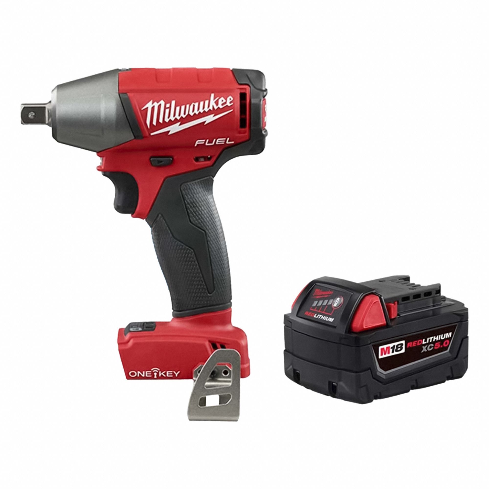 Impact Wrench Kit: 1/2 in Drive Size, 220 ft-lb Fastening Torque, Brushless, 18 V DC Volt