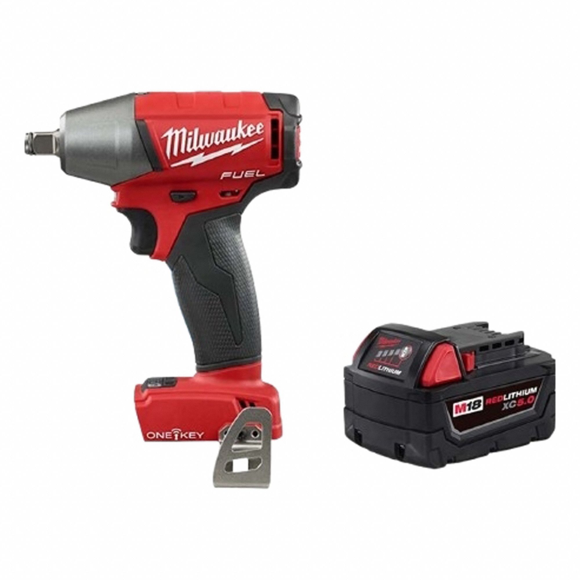 Impact Wrench Kit: 1/2 in Drive Size, 220 ft-lb Fastening Torque, Brushless, 18 V DC Volt