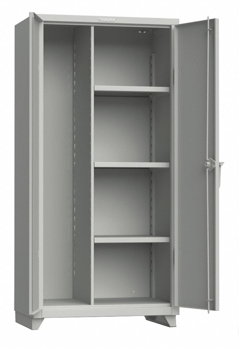 Strong Hold Heavy Duty Storage Cabinet Grey 75 In H X 48 In W X 24 In D Assembled 276zl4 46 Bc 243 L Grainger