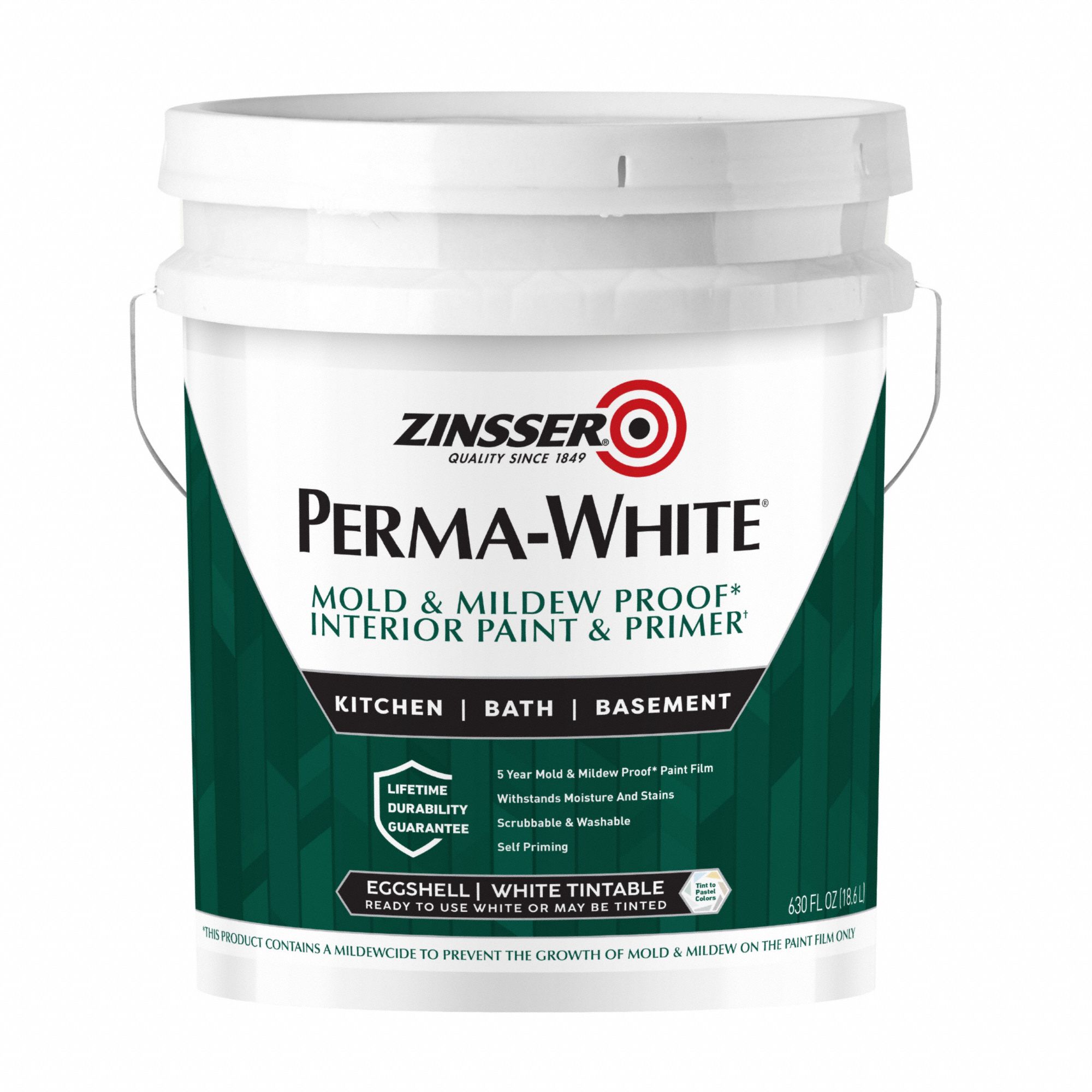 Interior Paint: Mold and Mildew Resistant Paint, Interior, Water, 5 gal Container Size