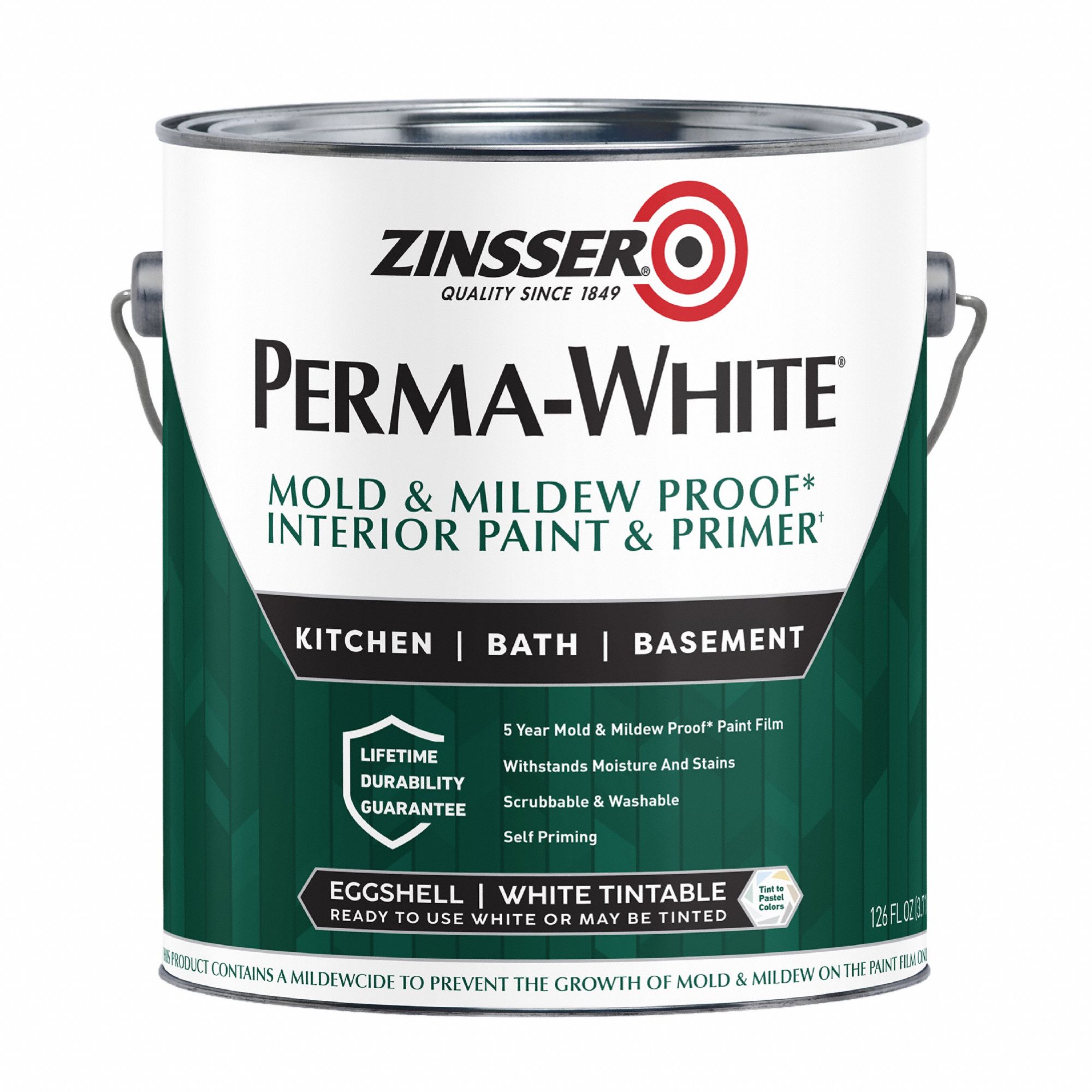 Interior Paint: Mold and Mildew Resistant Paint, Interior, Water, 1 gal Container Size