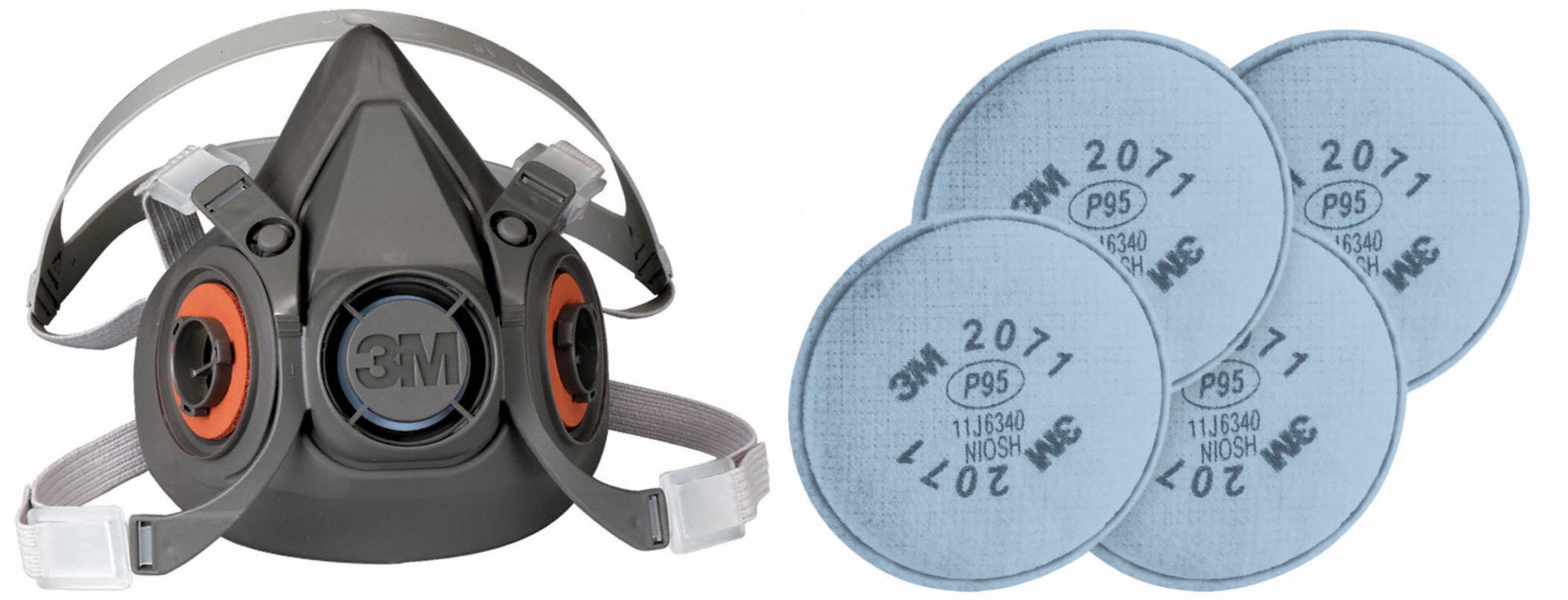 3m, 4 Cartridges Included, (4) P95 Filter, Half Mask Respirator Kit 