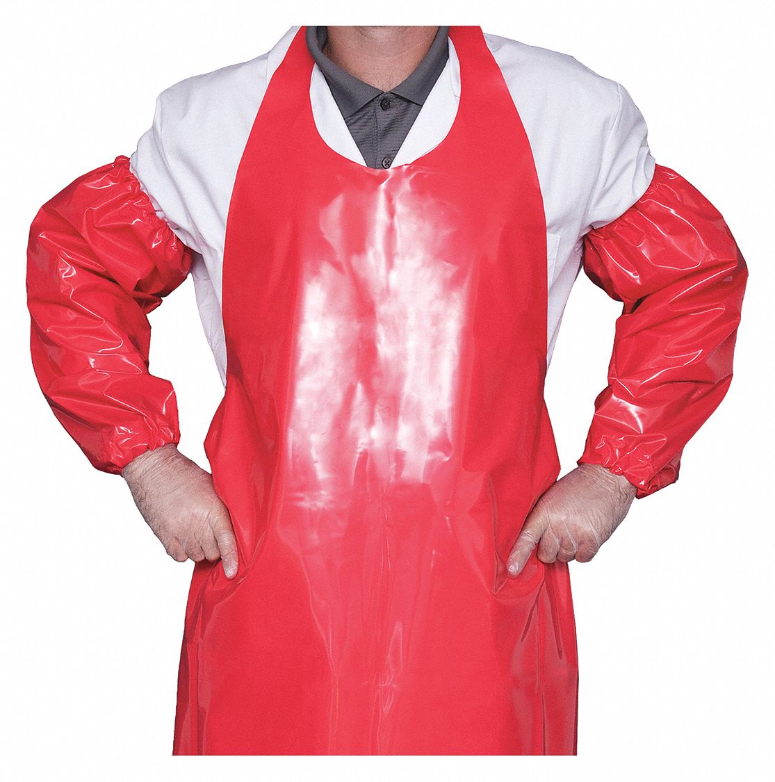 Protective Sleeve: 18 in Overall Lg, Red, 6 mil Thick, Ether-Based Polyurethane, TOP DOG