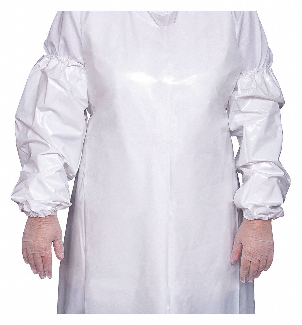 Protective Sleeve: 18 in Overall Lg, White, 6 mil Thick, Ether-Based Polyurethane, TOP DOG