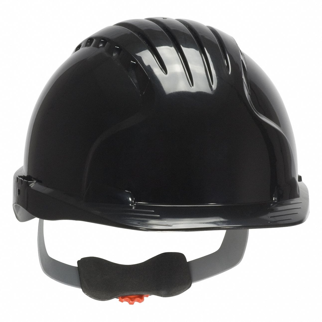 Hard Hat: Black, No Graphics, Ratchet (6-Point), Ratchet, Polyethylene, PIP, Solid, JSP, Ratchet