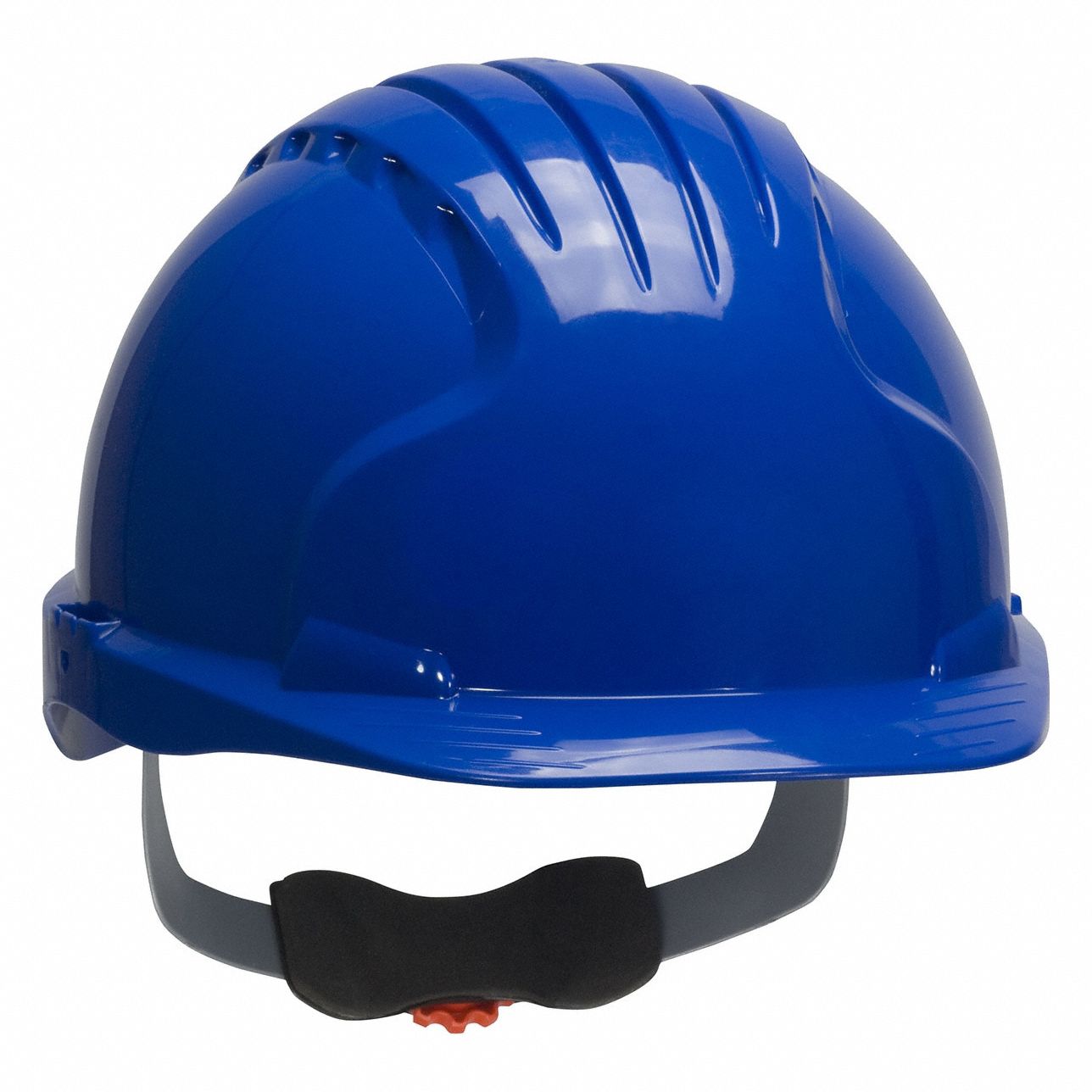 Hard Hat: Blue, No Graphics, Ratchet (6-Point), Ratchet, Polyethylene, PIP, Solid, JSP, Ratchet