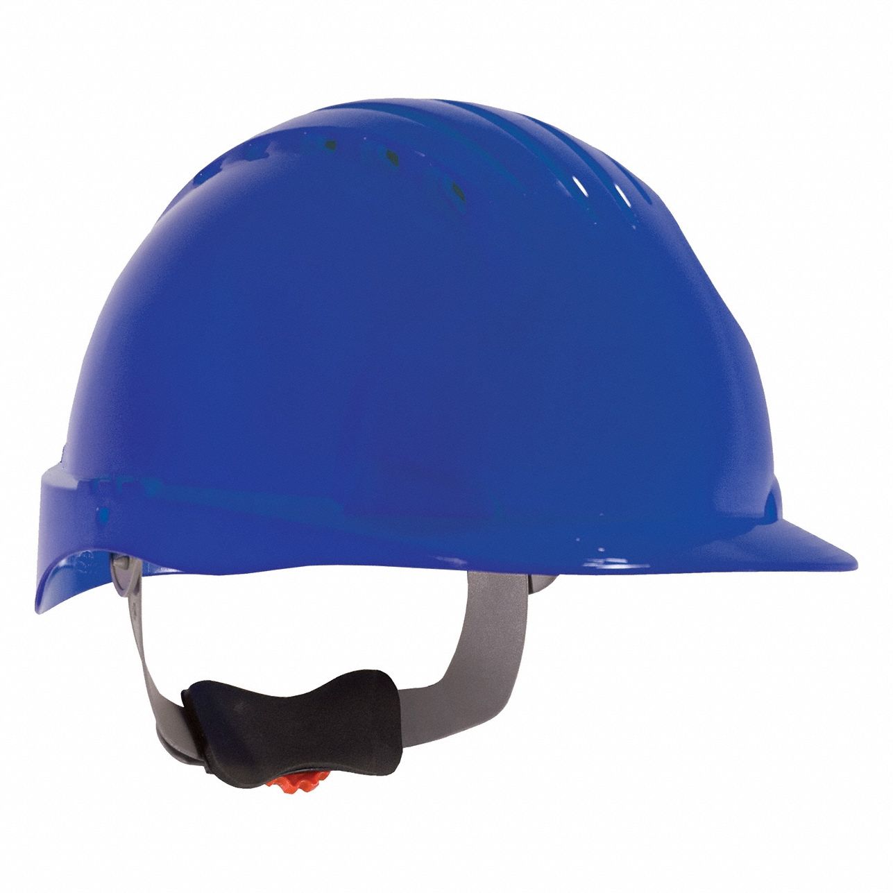 Hard Hat: Blue, No Graphics, Ratchet (6-Point), Ratchet, Polyethylene, PIP, Solid, JSP, Ratchet