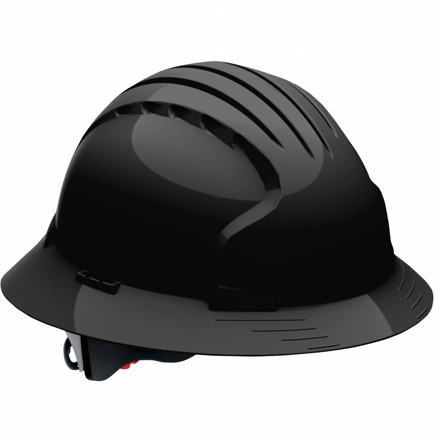 Hard Hat: Black, No Graphics, Ratchet (6-Point), Ratchet, Polyethylene, PIP, Solid, JSP, Ratchet