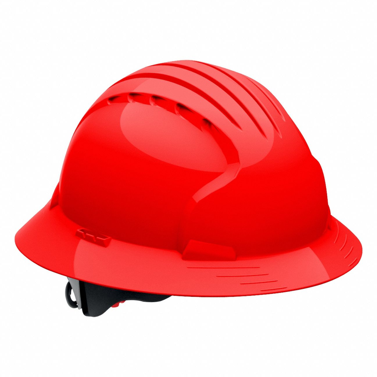 Hard Hat: Red, No Graphics, Ratchet (6-Point), Ratchet, Polyethylene, PIP, Solid, JSP, Ratchet