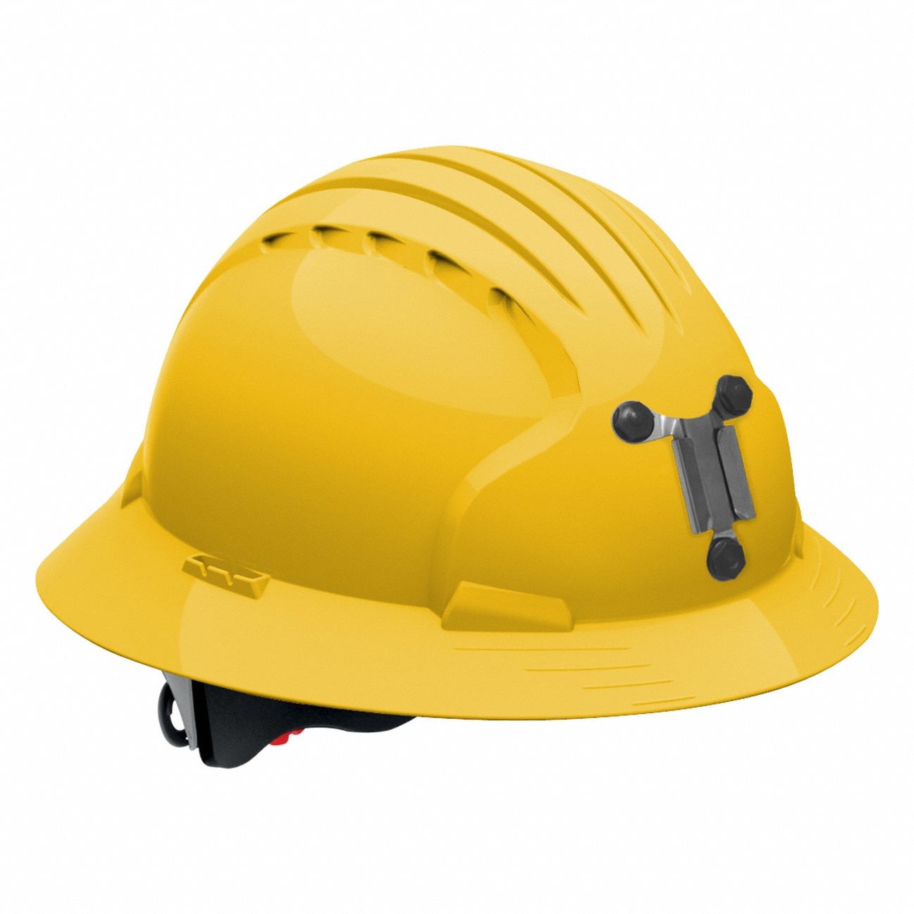 Hard Hat: Yellow, No Graphics, Ratchet (6-Point), Ratchet, Polyethylene, Headlamp Mount, PIP