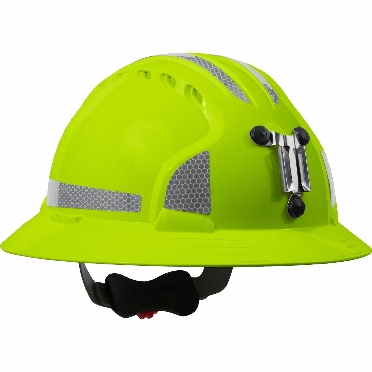 Hard Hat: Yellow, No Graphics, Ratchet (6-Point), Ratchet, Polyethylene, Headlamp Mount, PIP