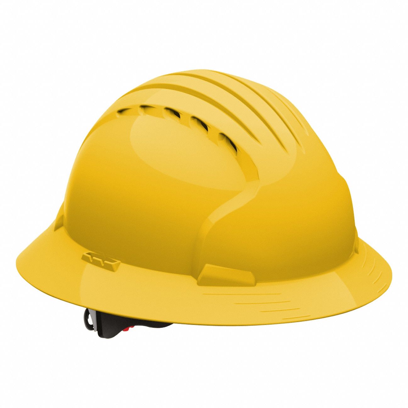 Hard Hat: Yellow, No Graphics, Ratchet (6-Point), Ratchet, Polyethylene, PIP, Solid, JSP, Yellow