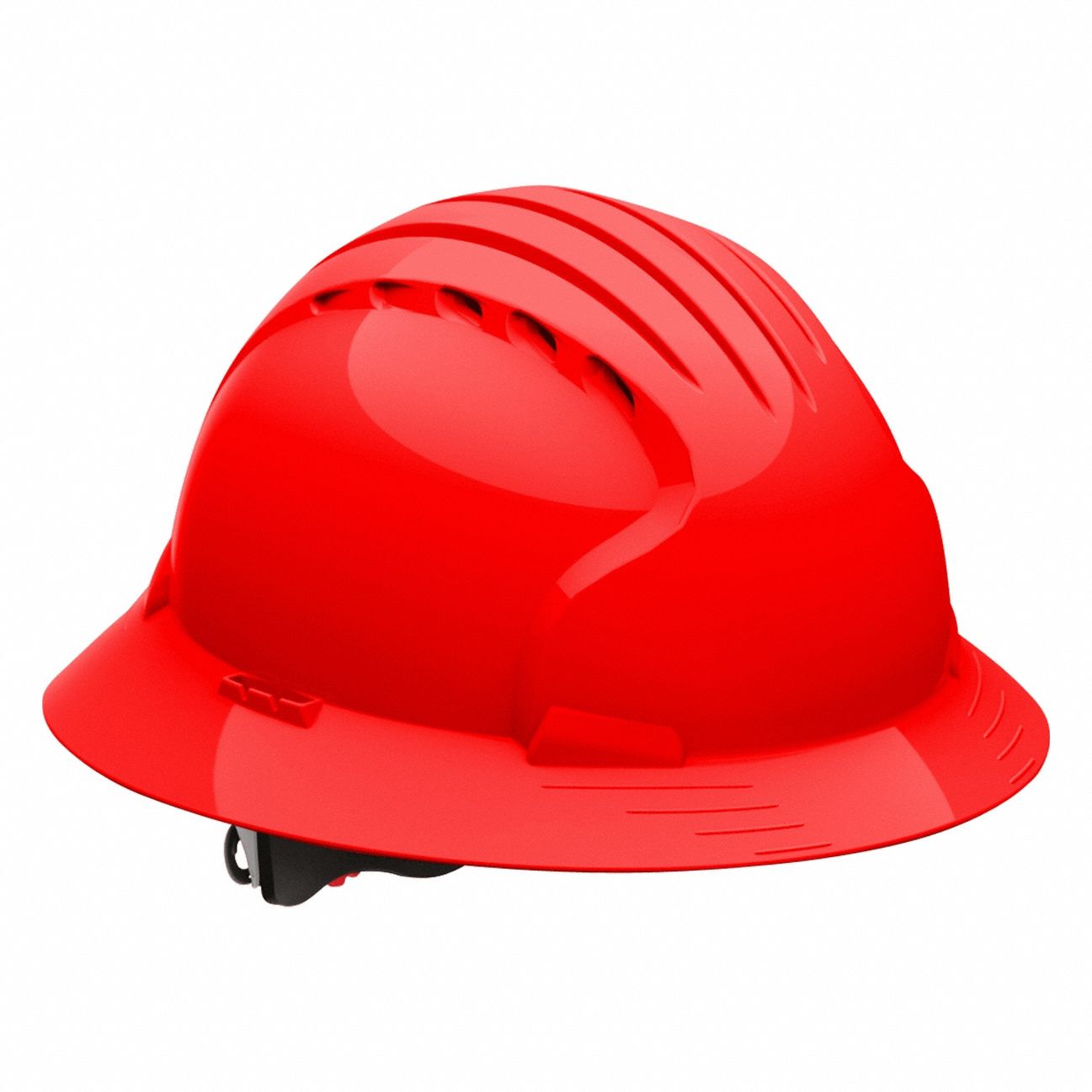 Hard Hat: Red, No Graphics, Ratchet (6-Point), Ratchet, Polyethylene, PIP, Solid, JSP, Ratchet
