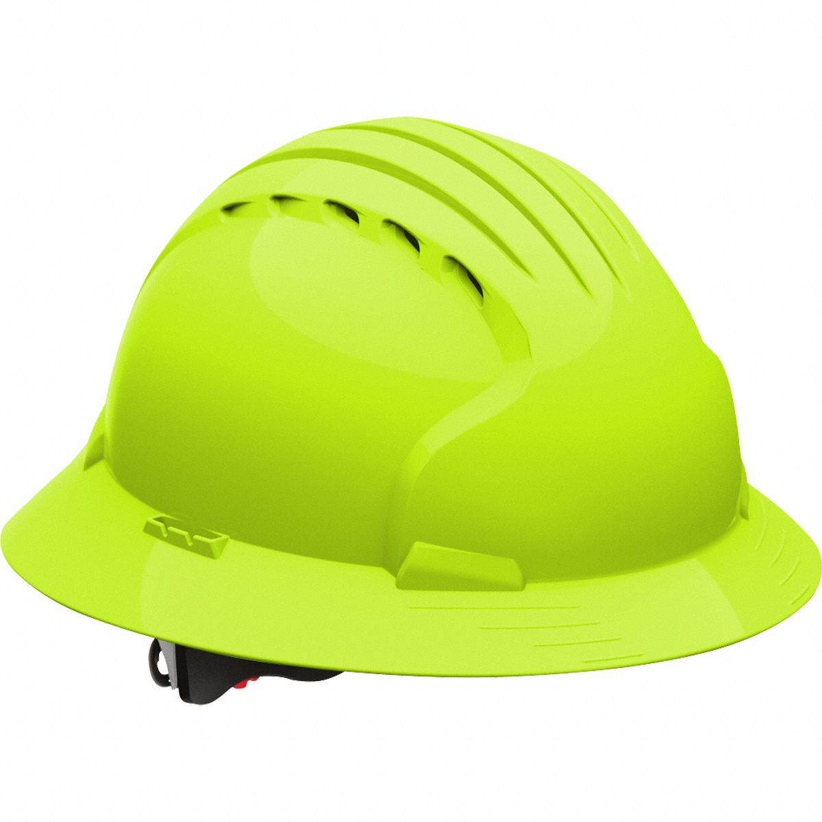 Hard Hat: Yellow, No Graphics, Ratchet (6-Point), Ratchet, Polyethylene, PIP, Solid, JSP, Yellow