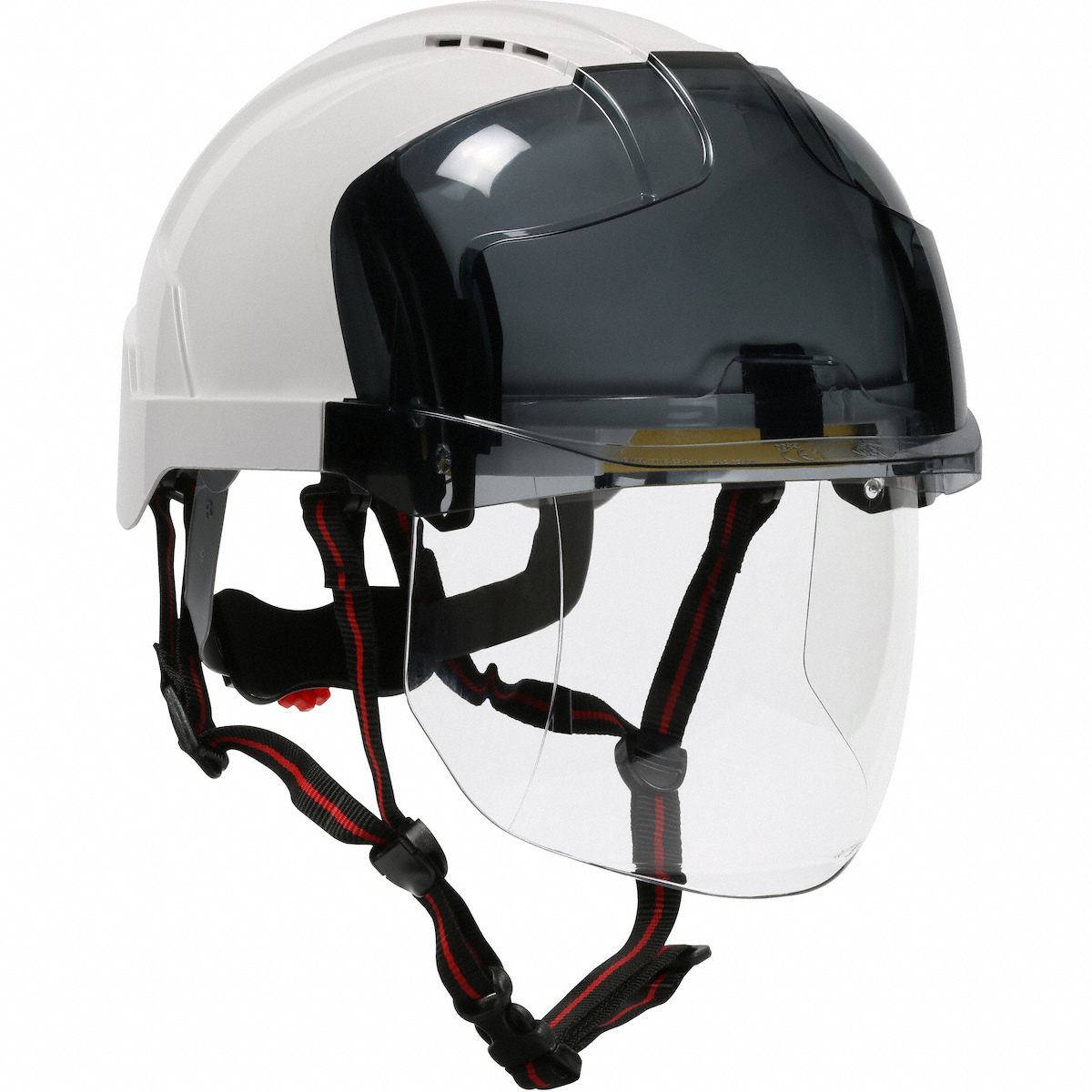 Safety Helmet: Smoke, No Graphics, Ratchet (6-Point), Ratchet, ABS, PIP, Basic Colors, JSP