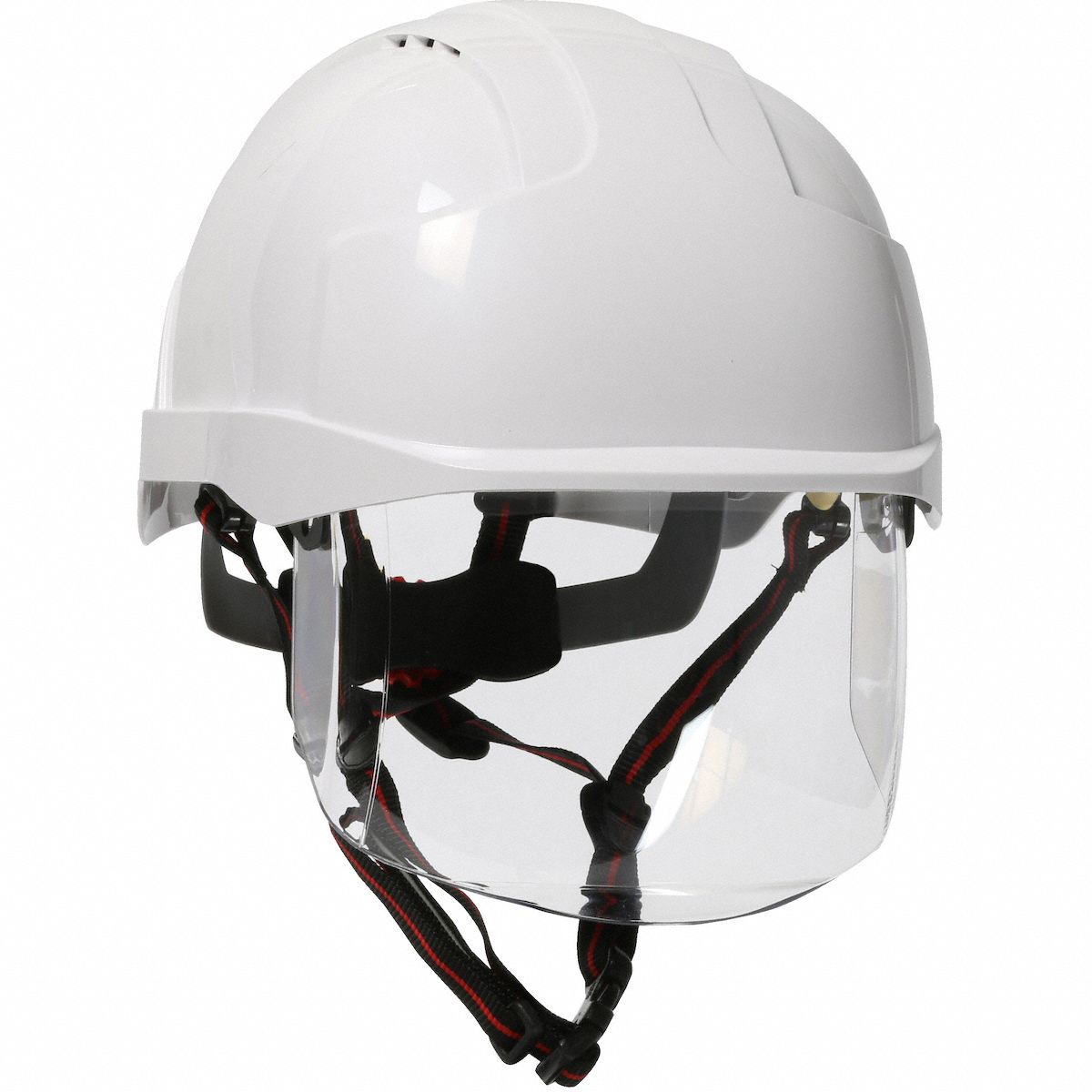 Safety Helmet: White, No Graphics, Ratchet (6-Point), Ratchet, ABS, PIP, Solid, JSP, Ratchet