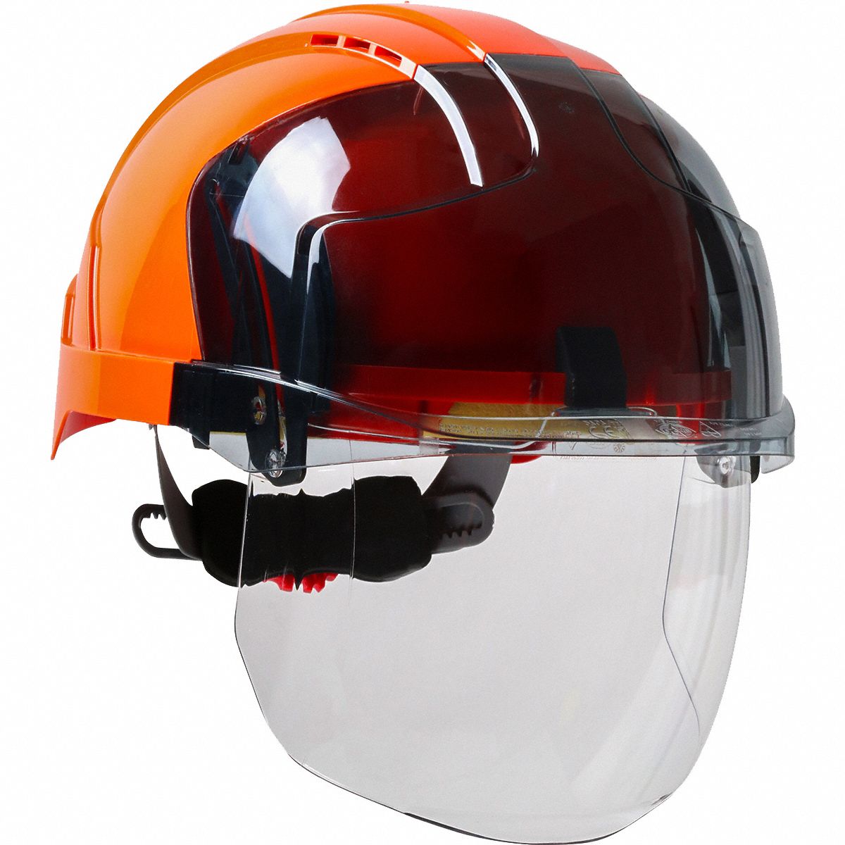 Safety Helmet: Orange, No Graphics, Ratchet (6-Point), Ratchet, ABS, PIP, Solid, JSP, Ratchet