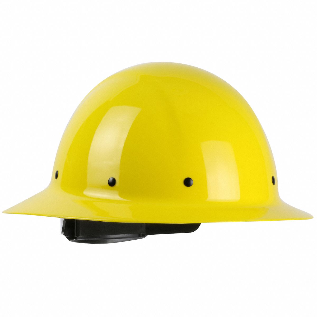 Hard Hat: Yellow, No Graphics, Ratchet (8-Point), Ratchet, Fiberglass, Wolfjaw™, Solid, Ratchet