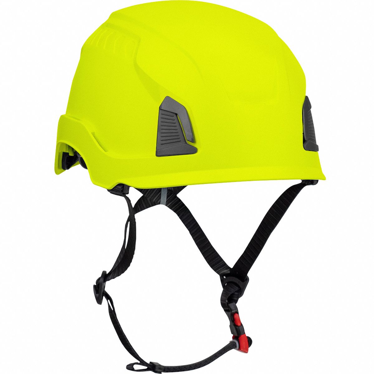 Hard Hat: Yellow, No Graphics, Ratchet (4-Point), Ratchet, ABS/Polycarbonate, PIP, Solid