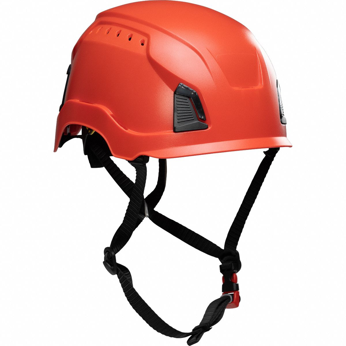 Hard Hat: Red, No Graphics, Ratchet (4-Point), Ratchet, ABS/Polycarbonate, PIP, Solid, TRAVERSE