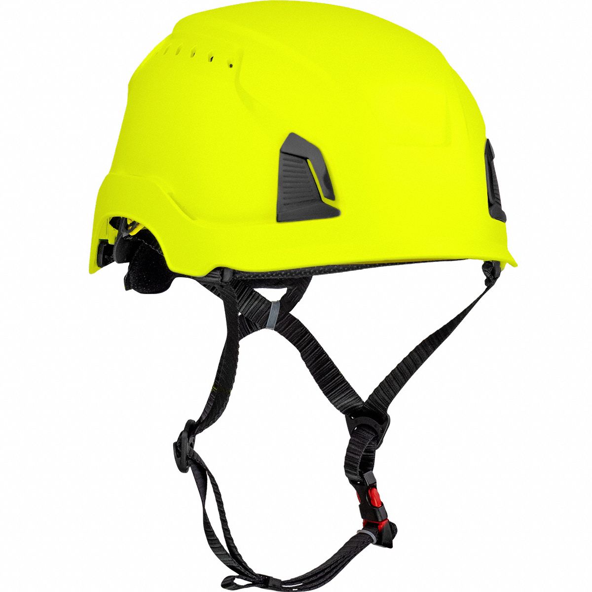 Hard Hat: Yellow, No Graphics, Ratchet (4-Point), Ratchet, ABS/Polycarbonate, PIP, Solid