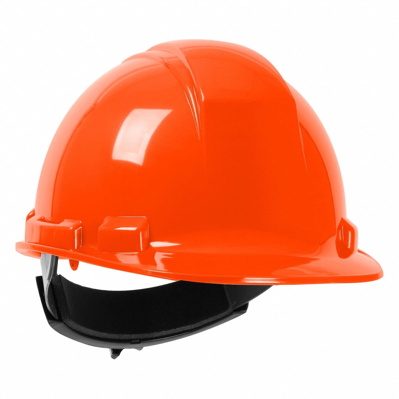 Hard Hat: Orange, No Graphics, Ratchet (4-Point), Ratchet, Polyethylene, PIP, Solid, Dynamic