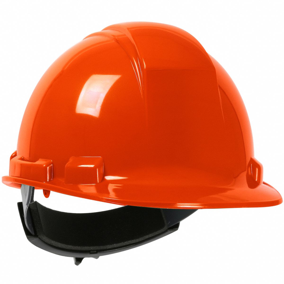 Hard Hat: Orange, No Graphics, Ratchet (4-Point), Ratchet, Polyethylene, PIP, Solid, Dynamic