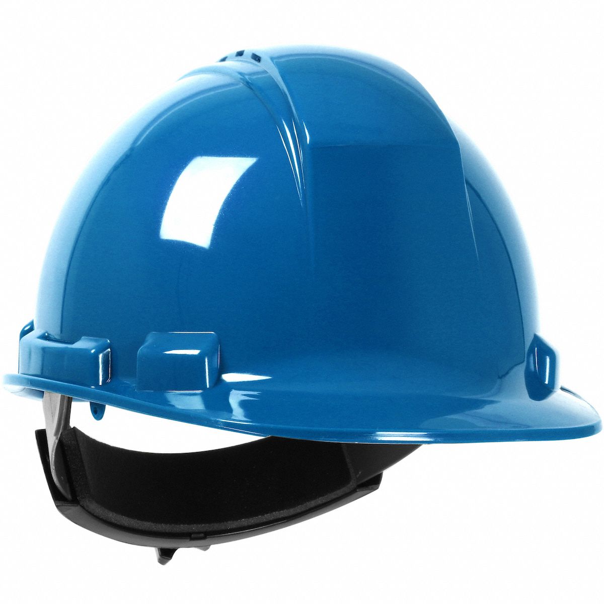 Hard Hat: Sky Blue, No Graphics, Ratchet (4-Point), Ratchet, Polyethylene, PIP, Solid, Dynamic