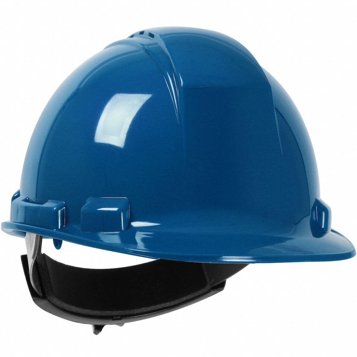 Hard Hat: Royal Blue, No Graphics, Ratchet (4-Point), Ratchet, Polyethylene, PIP, Solid, Dynamic