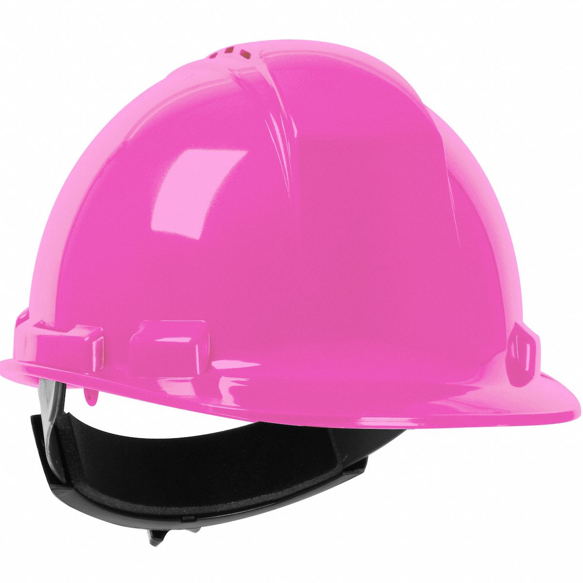 Hard Hat: Pink, No Graphics, Ratchet (4-Point), Ratchet, Polyethylene, PIP, Solid, Dynamic, Pink
