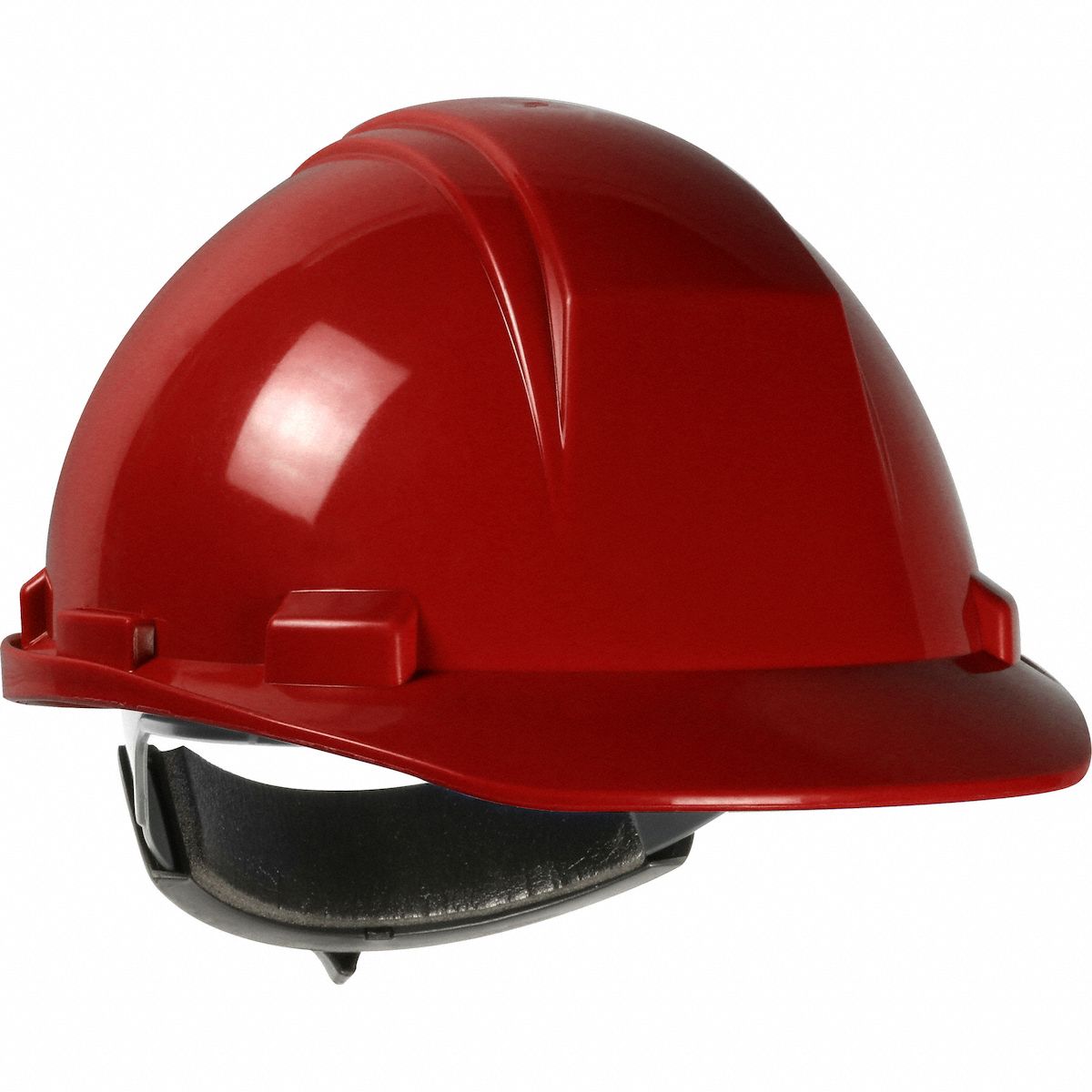 Hard Hat: Red, No Graphics, Ratchet (4-Point), Ratchet, Polyethylene, PIP, Solid, Dynamic, Red