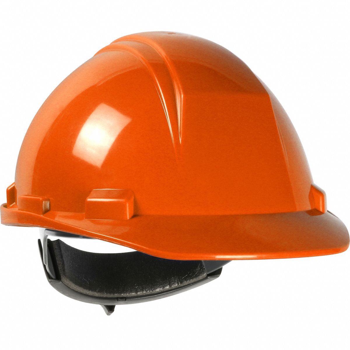 Hard Hat: Orange, No Graphics, Ratchet (4-Point), Ratchet, Polyethylene, PIP, Solid, Dynamic