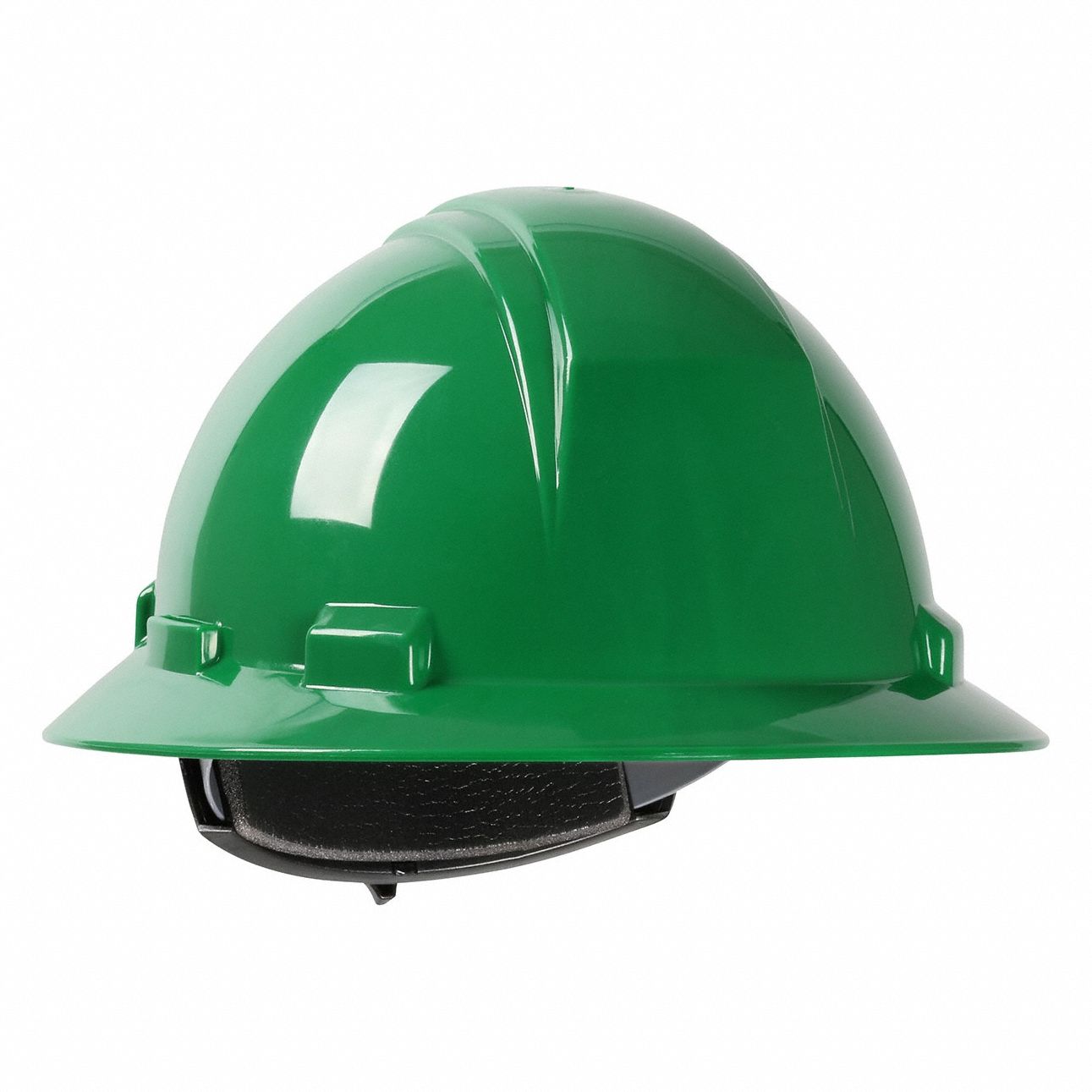 Hard Hat: Dark Green, No Graphics, Ratchet (4-Point), Ratchet, Polyethylene, PIP, Solid, Dynamic