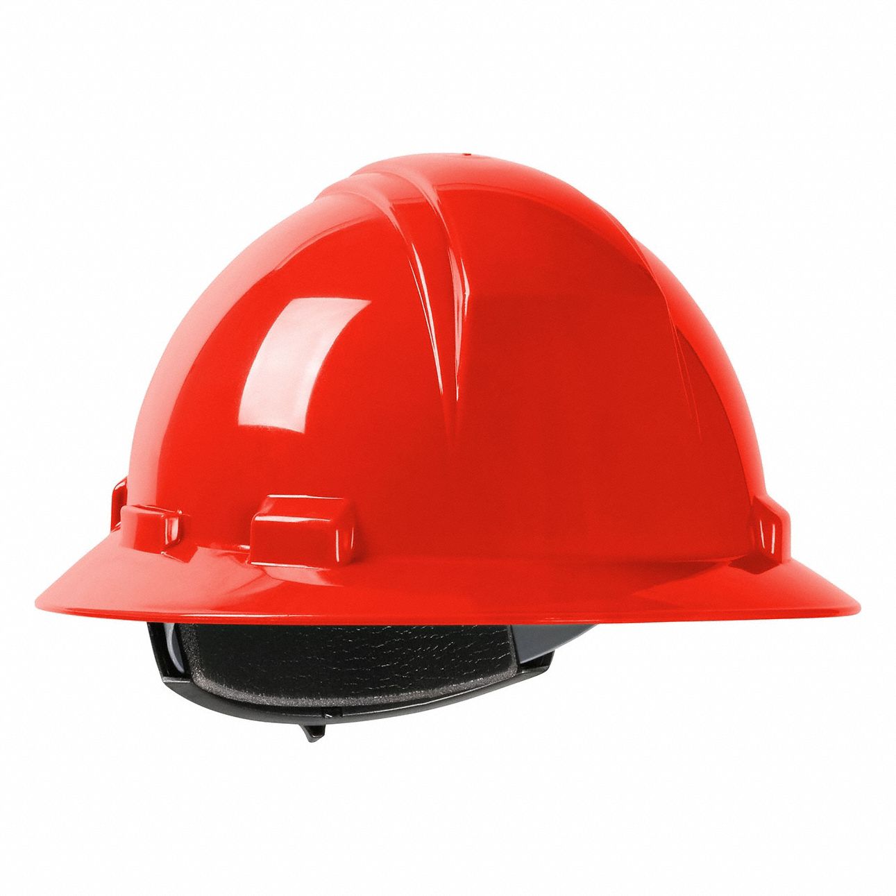 Hard Hat: Red, No Graphics, Ratchet (4-Point), Ratchet, Polyethylene, PIP, Solid, Dynamic, Red