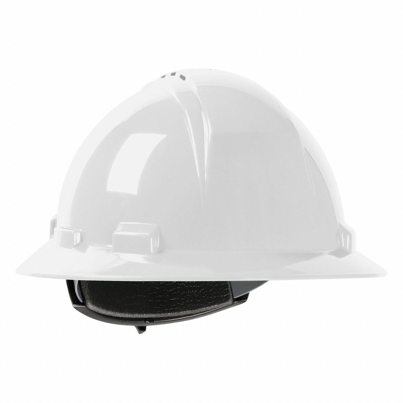 Hard Hat: White, No Graphics, Ratchet (4-Point), Ratchet, Polyethylene, PIP, Solid, Dynamic
