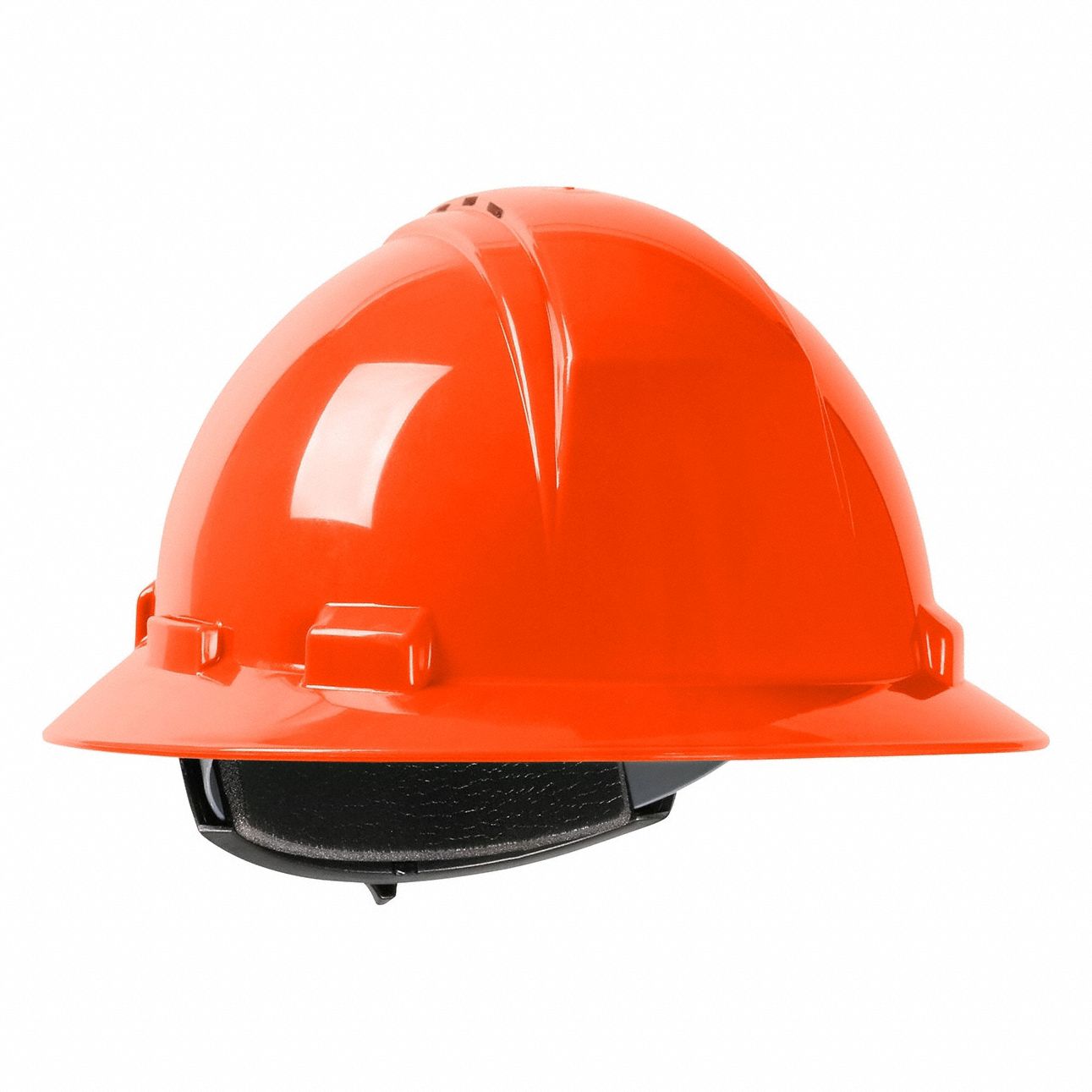 Hard Hat: Orange, No Graphics, Ratchet (4-Point), Ratchet, Polyethylene, PIP, Solid, Dynamic