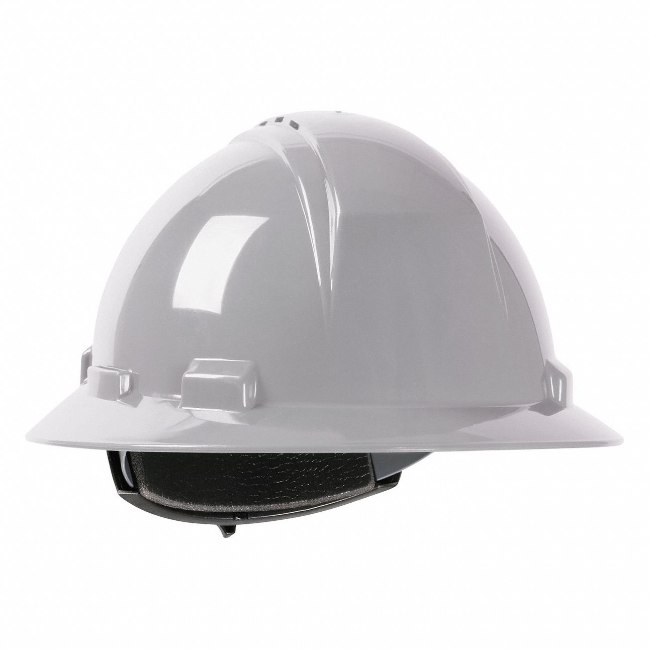 Hard Hat: Light Gray, No Graphics, Ratchet (4-Point), Ratchet, Polyethylene, PIP, Solid, Dynamic