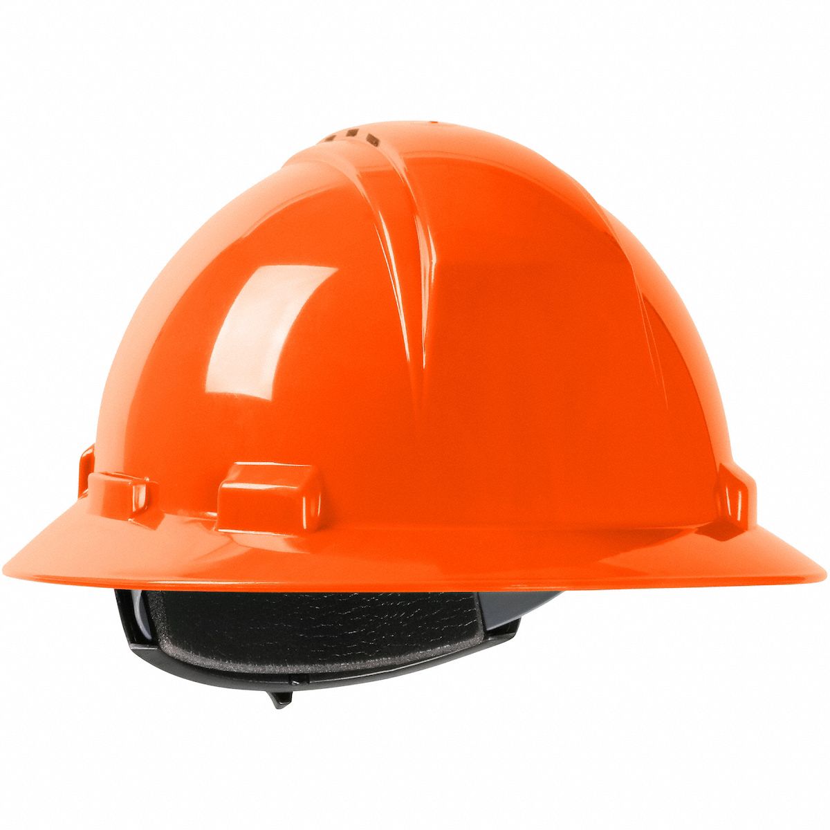 Hard Hat: Orange, No Graphics, Ratchet (4-Point), Ratchet, Polyethylene, PIP, Solid, Dynamic