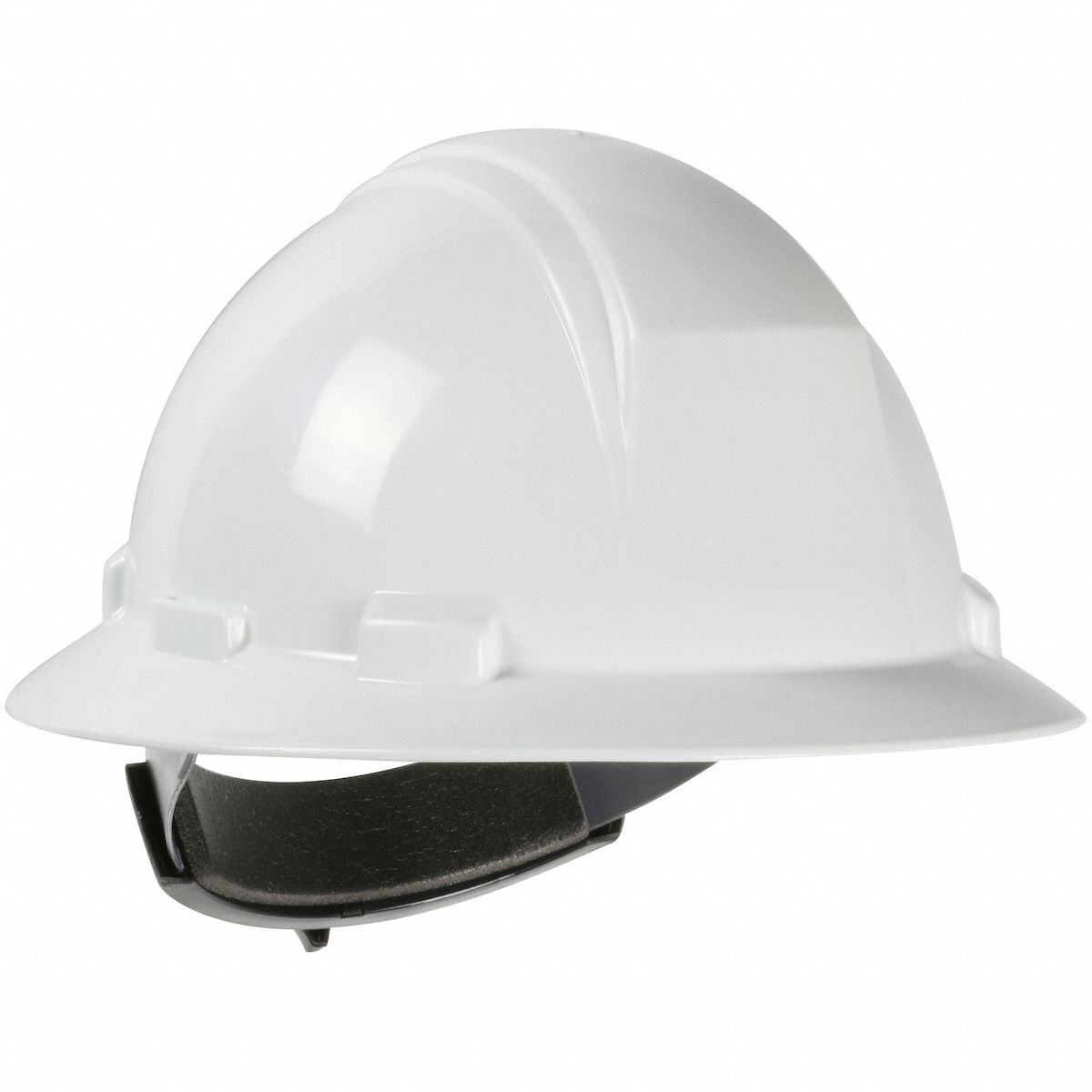Hard Hat: White, No Graphics, Ratchet (4-Point), Ratchet, Polyethylene, PIP, Solid, Dynamic