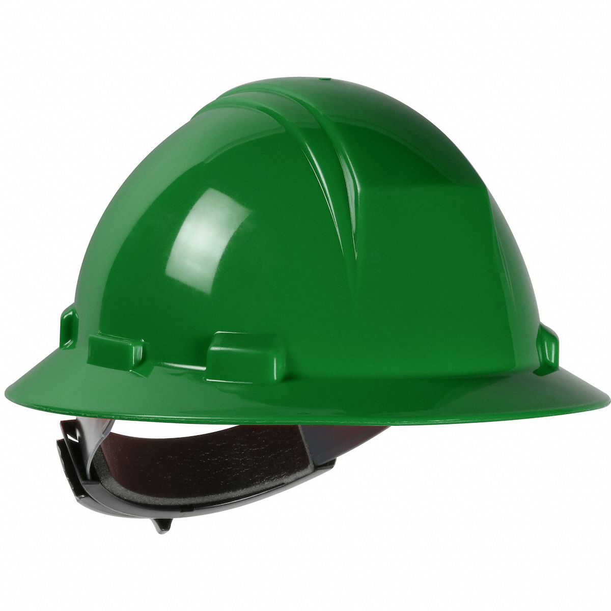 Hard Hat: Dark Green, No Graphics, Ratchet (4-Point), Ratchet, Polyethylene, PIP, Solid, Dynamic