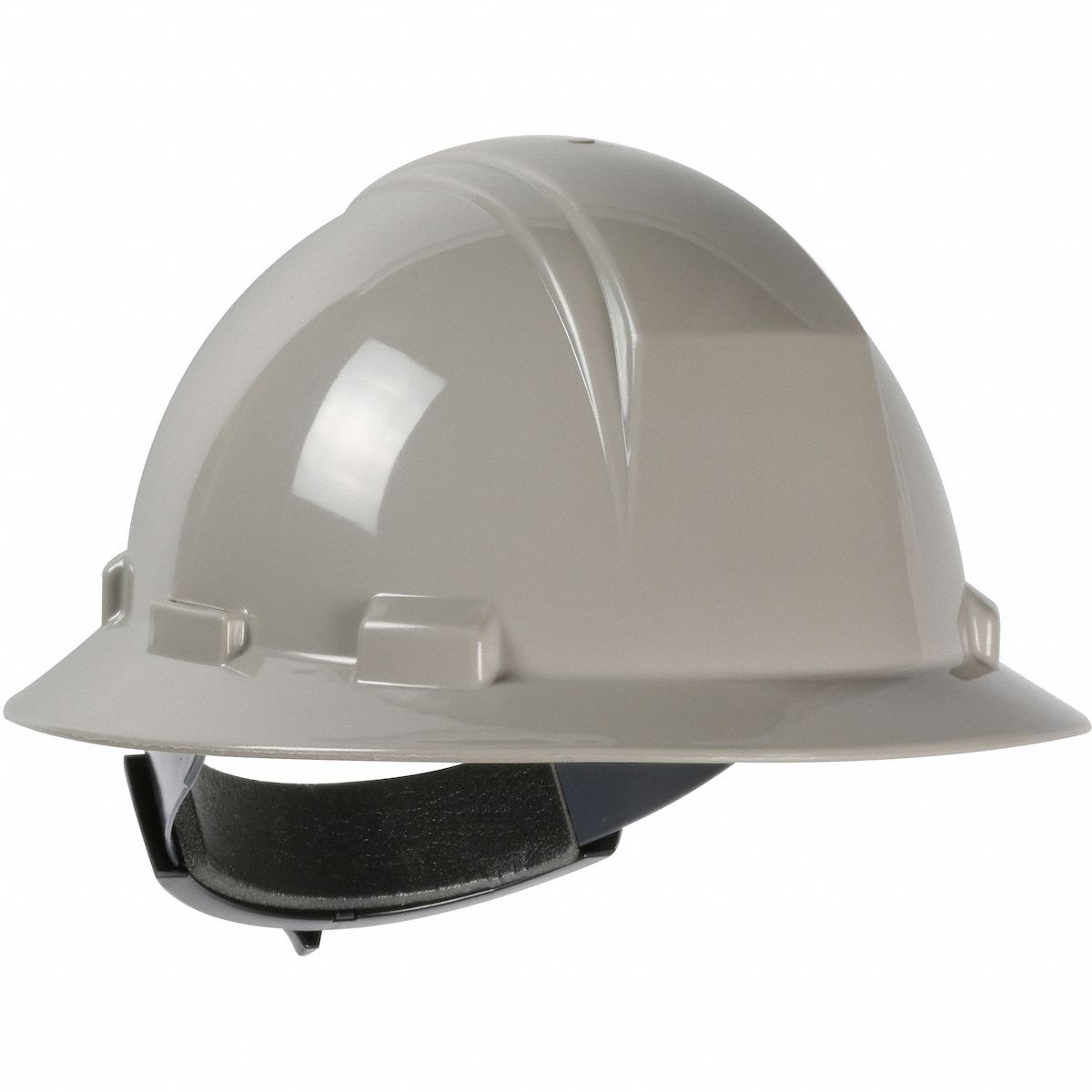 Hard Hat: Gray, No Graphics, Ratchet (4-Point), Ratchet, Polyethylene, PIP, Solid, Dynamic, Gray