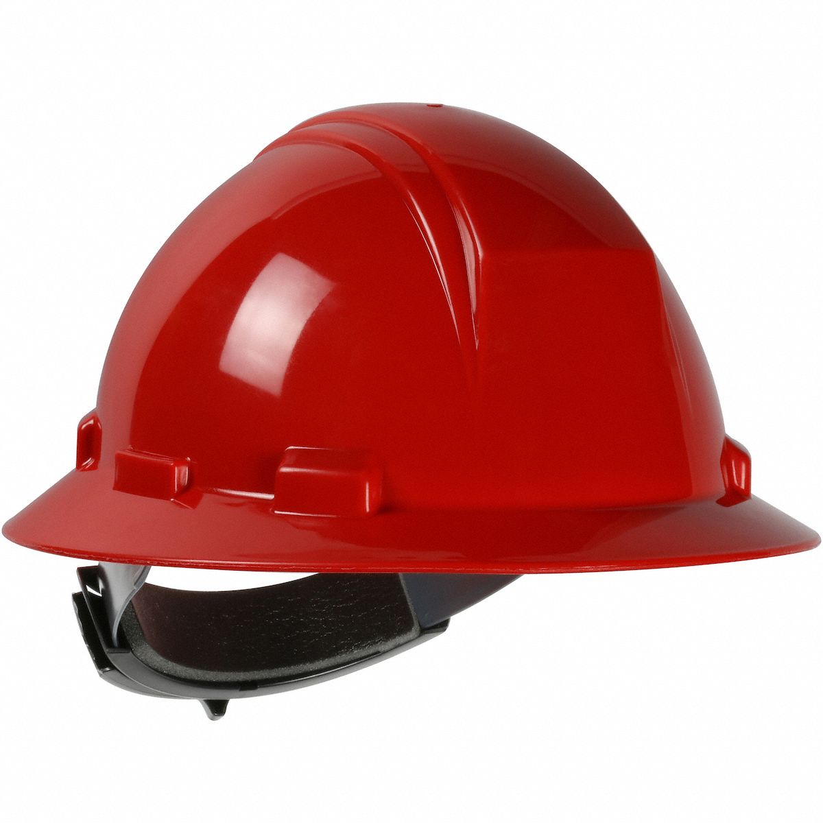 Hard Hat: Red, No Graphics, Ratchet (4-Point), Ratchet, Polyethylene, PIP, Solid, Dynamic, Red