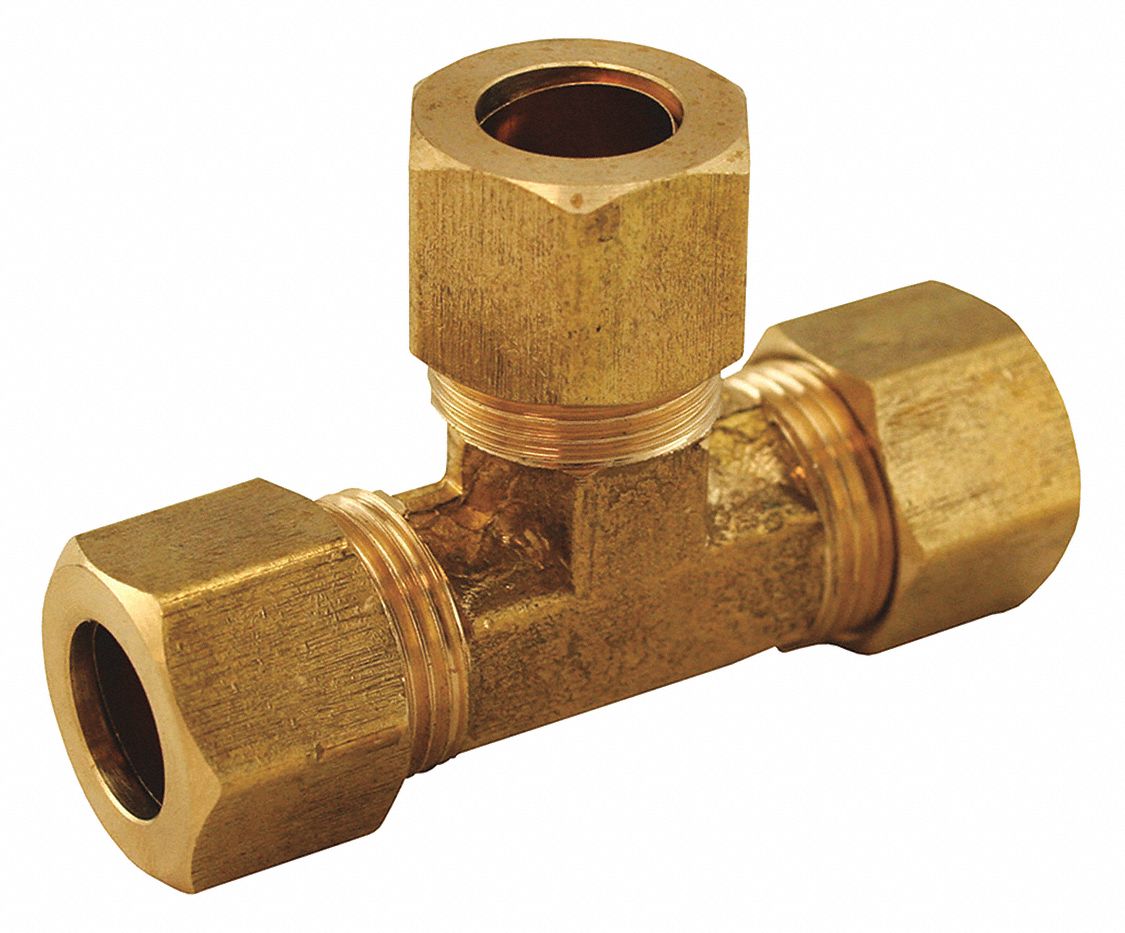 Brass Comp. Tee No Lead 3/8 x3/8 x1/4