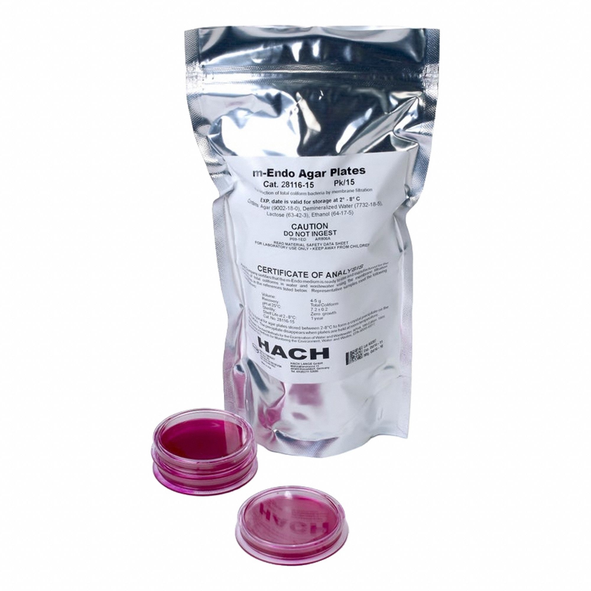 HACH, 2811615, 15, M-Endo Agar Plates - 897YU7|2811615 - Grainger
