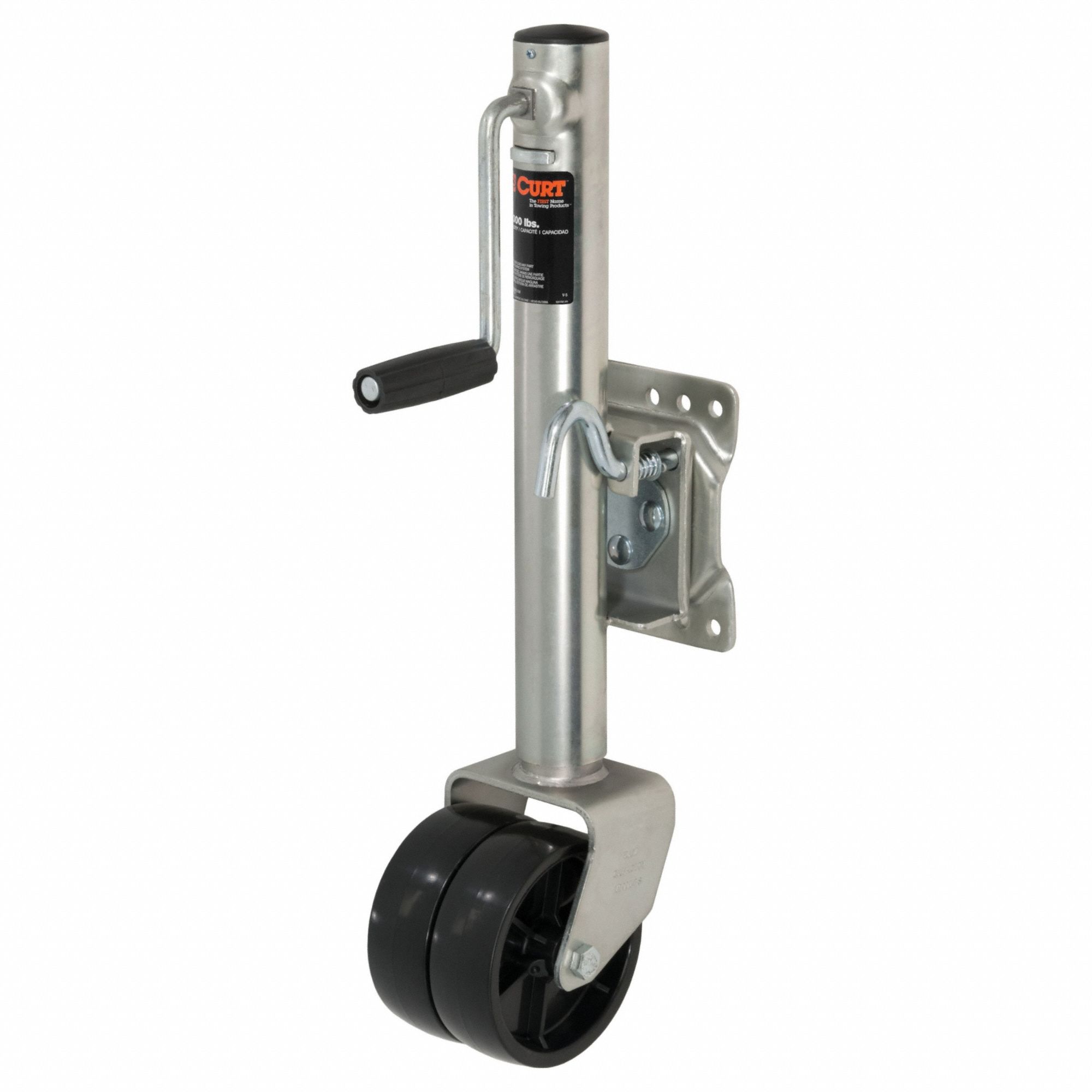 Trailer Jack: Marine Jack, 1, 500 lb Static Load Capacity, Sidewind, Bolt-On, 23 in