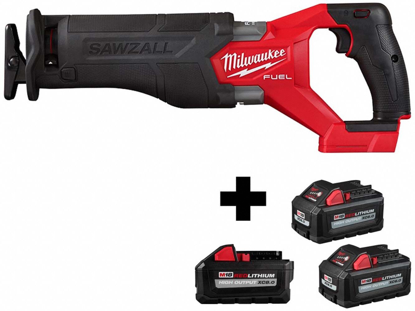 M18 SAWZALL, M18 8.0 + (2) 6.0 Batteries Grainger