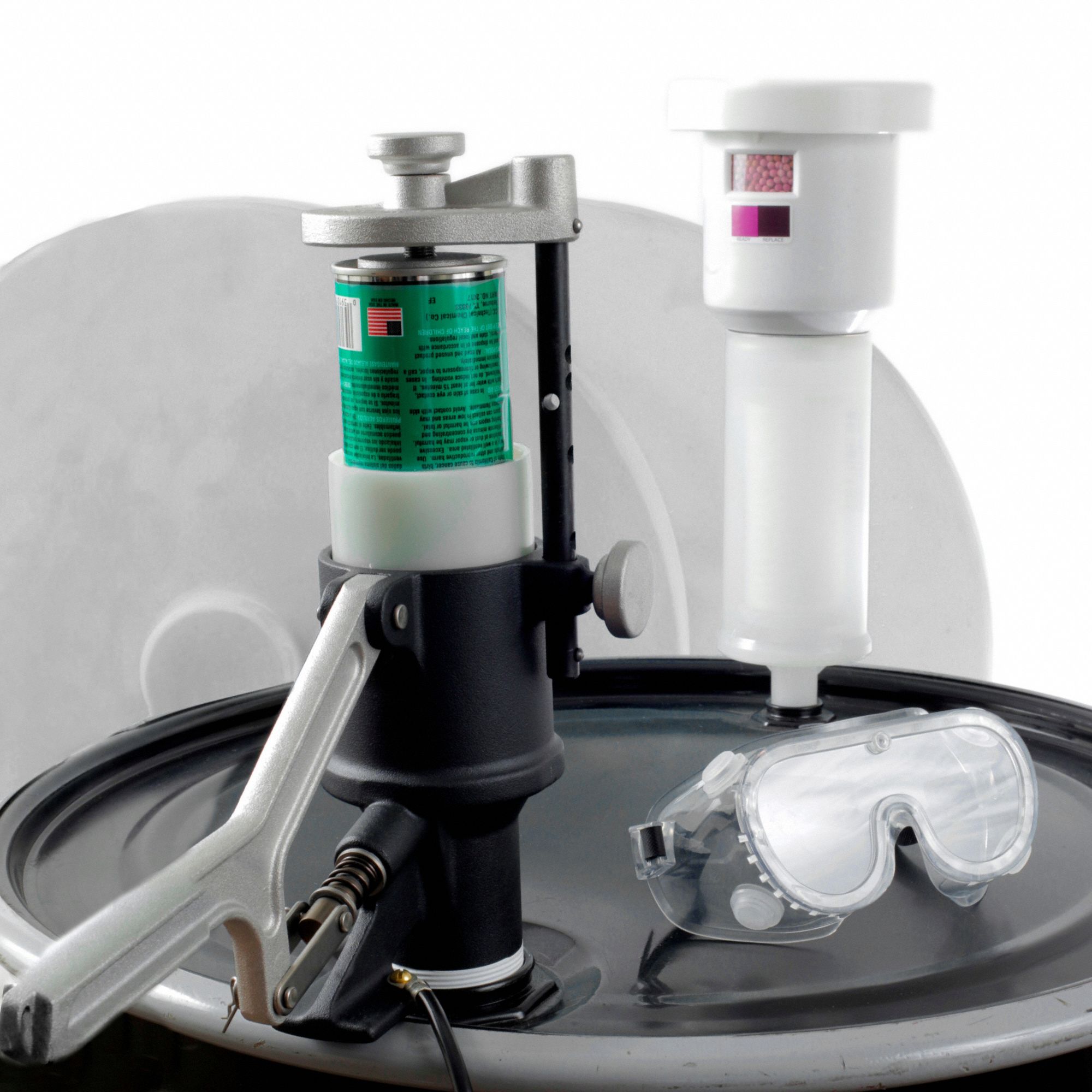 Aerosol Can Recycling System: 1 Can Capacity, Can Counter Included, Ground Wire Included