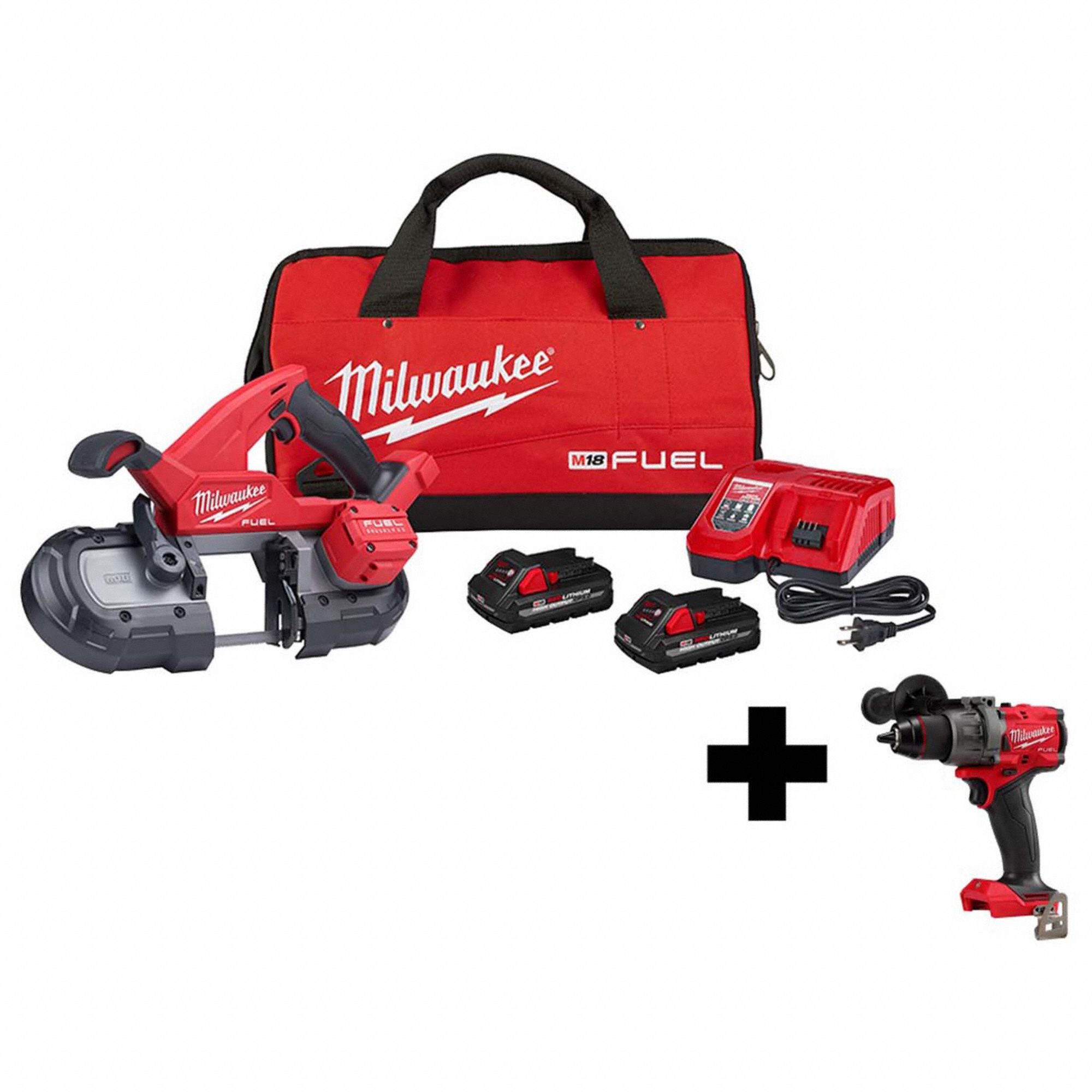 MILWAUKEE, 18 V Volt, 2 Tools, Band Saw Kit 385XH1282922, 290420