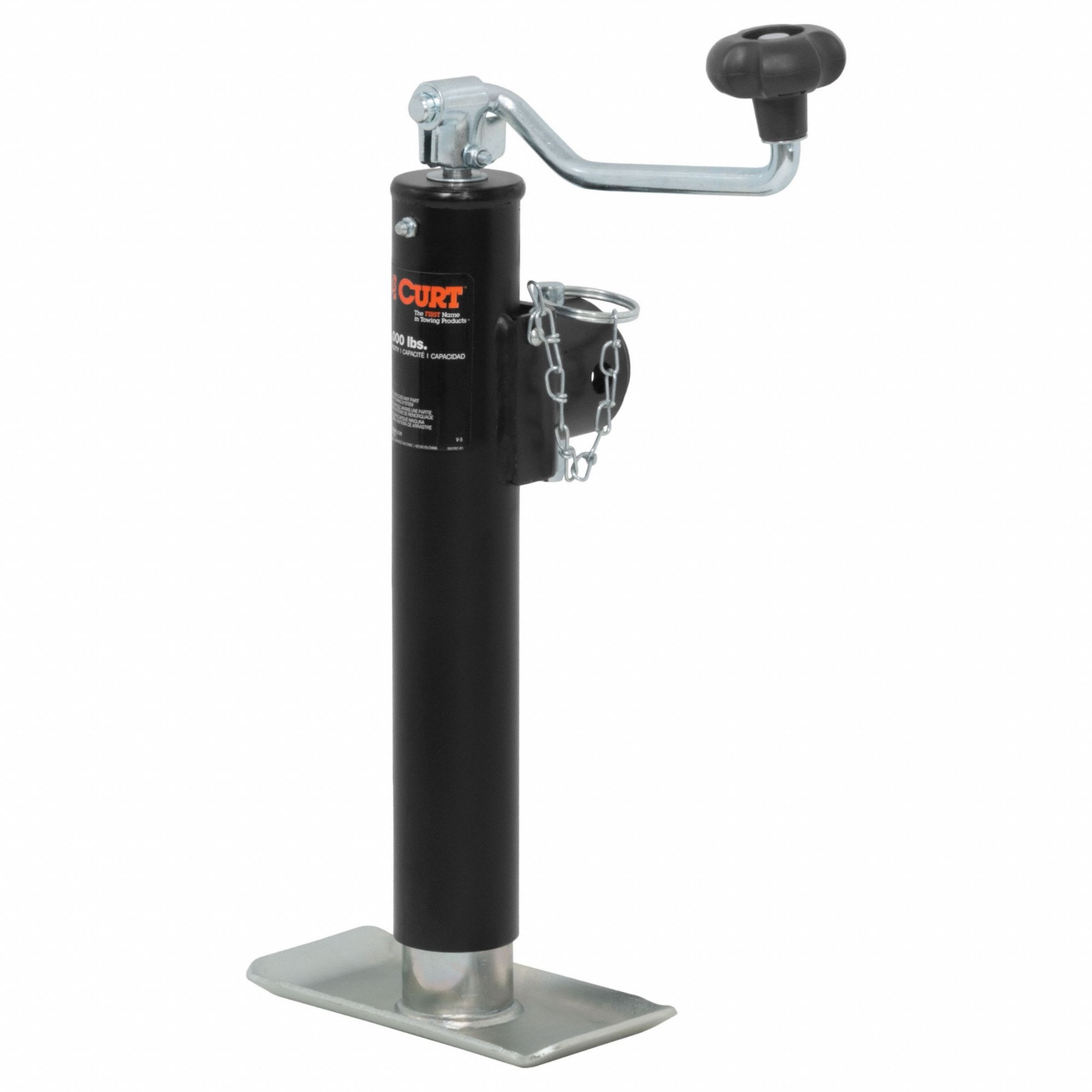 Trailer Jack: Pipe-Mount Swivel Jack, 2, 000 lb Static Load Capacity, Topwind, Weld-On