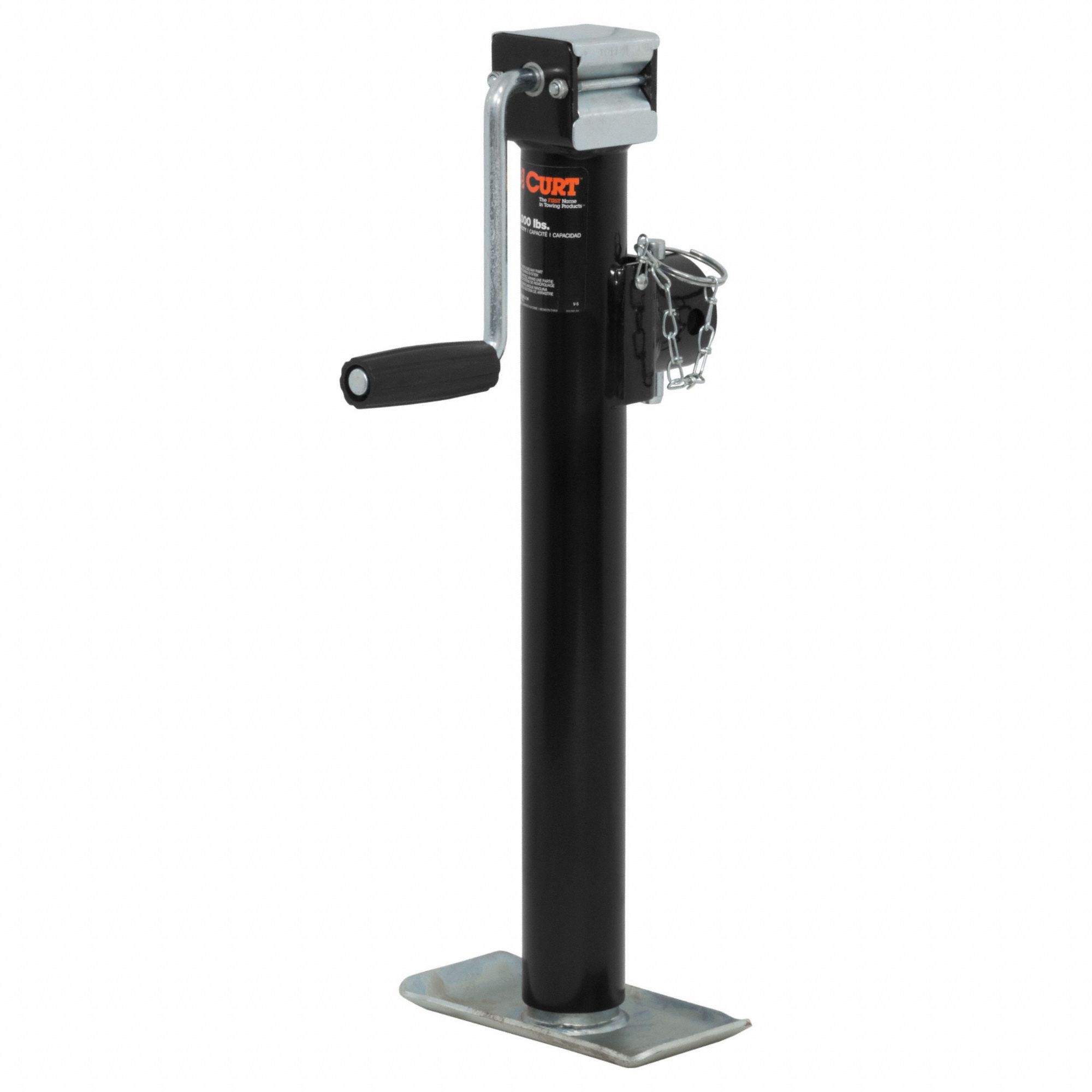 Trailer Jack: Pipe-Mount Swivel Jack, 2, 000 lb Static Load Capacity, Sidewind, Weld-On
